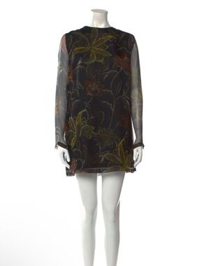 Dries Van Noten - Black Floral Mini Dress